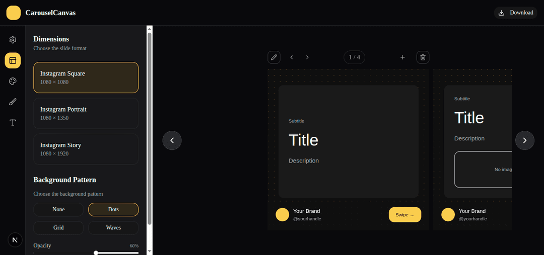 Editor Background and sizes
